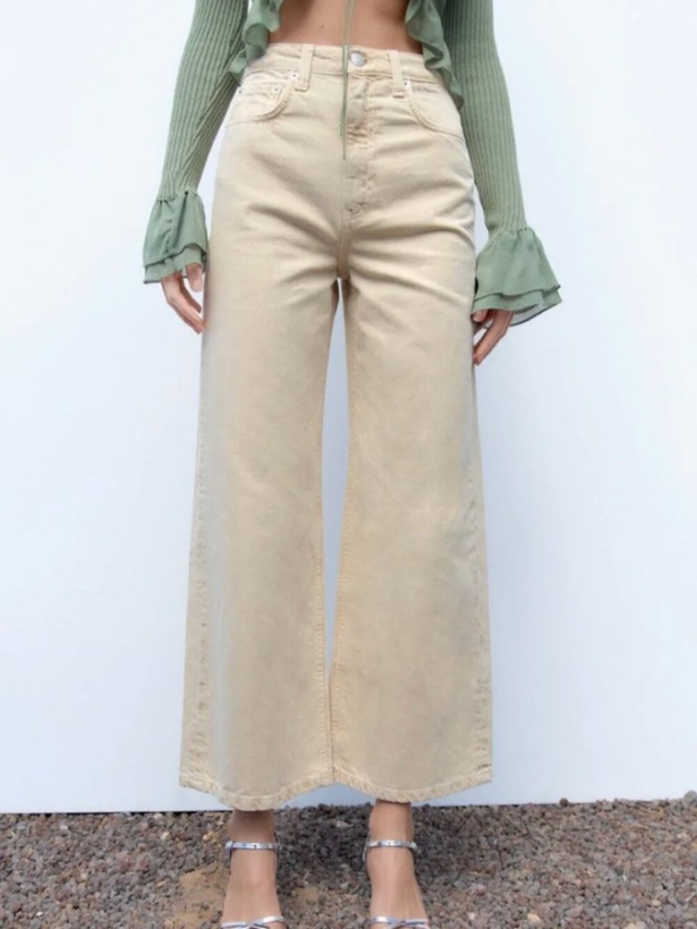 Zara NWT Marine wide leg jeans